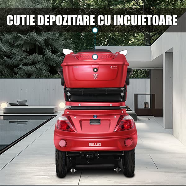 Cutie depozitare cu încuietoare triciclu electric Samus Dallas Roșu