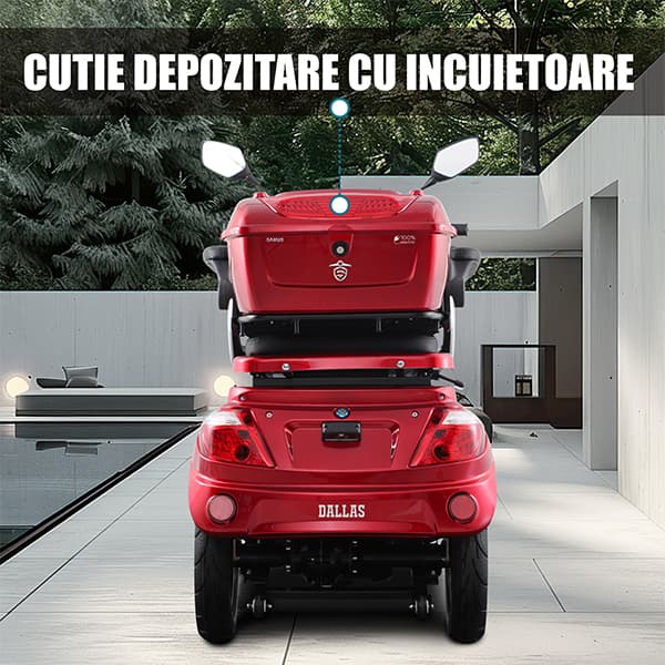 Cutie depozitare cu încuietoare pentru triciclu electric Samus Dallas Red