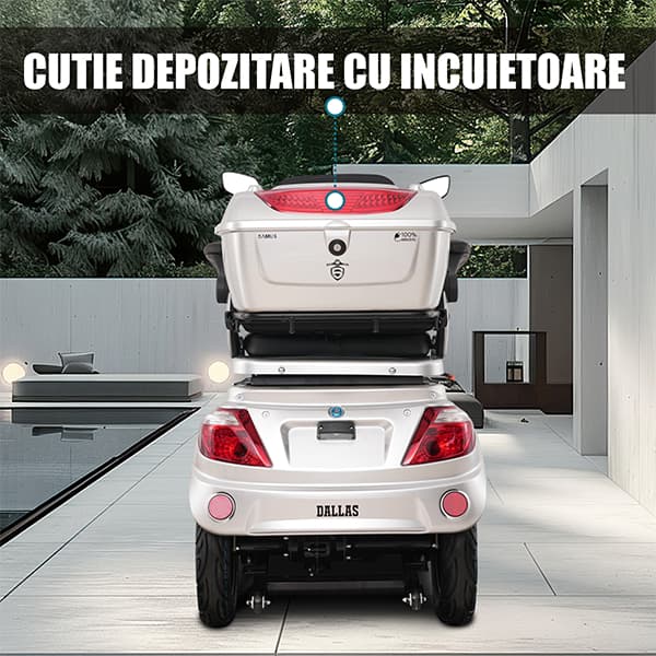 Cutie depozitare cu încuietoare triciclu electric Samus Dallas Silver