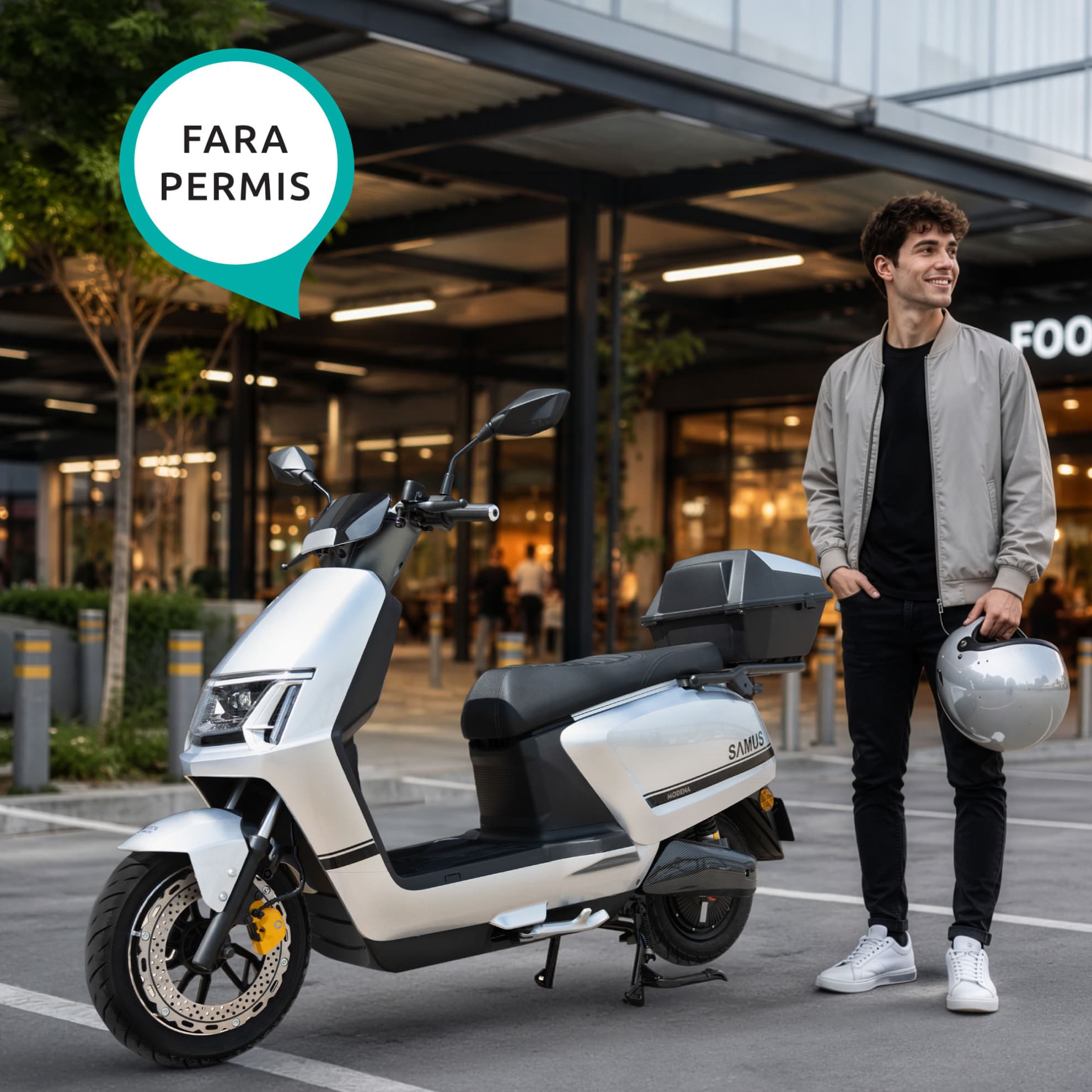 Scuter electric Samus Modena 25 Argintiu utilizare fără permis
