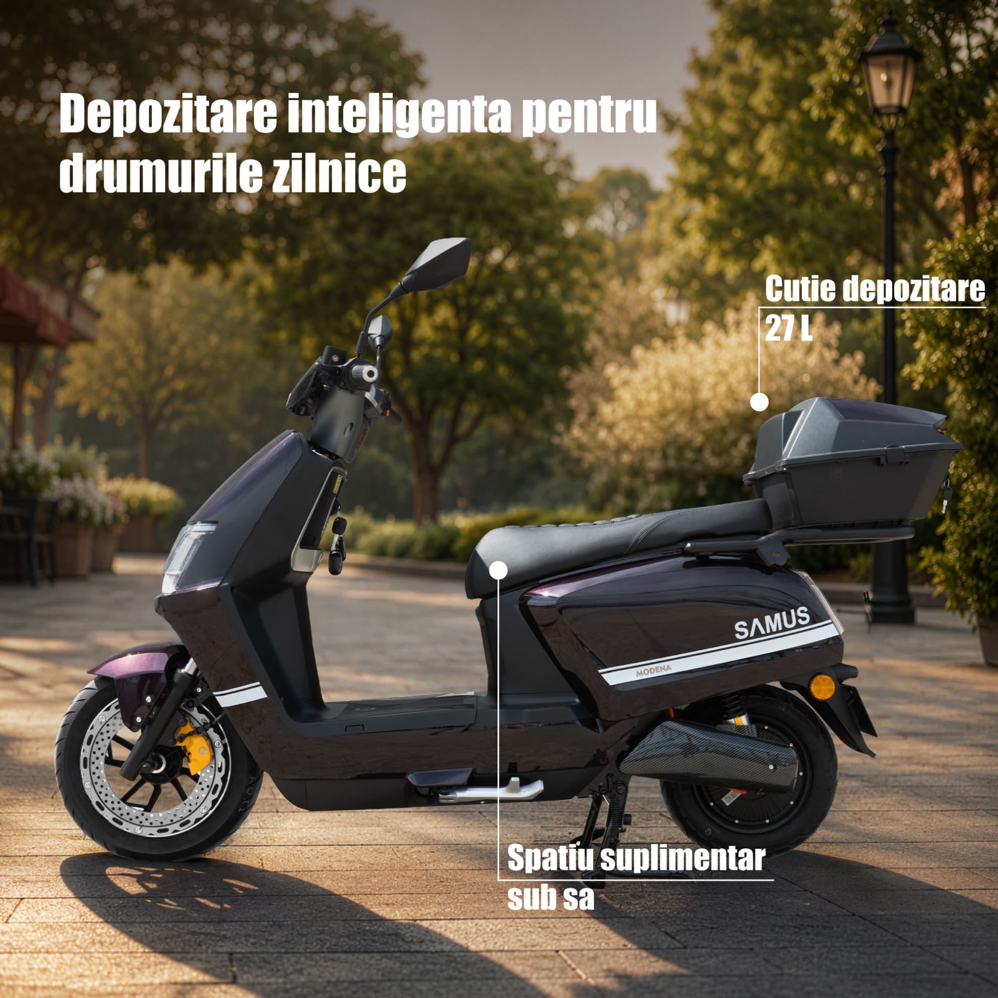 Spații depozitare scuter electric Samus Modena 45 Mov