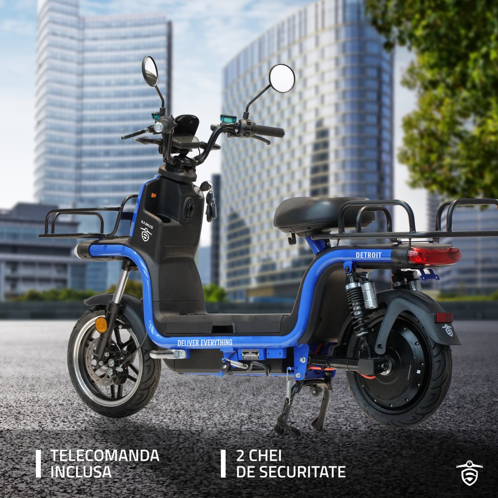 Siguranță și control scuter electric Samus Detroit 1200W albastru