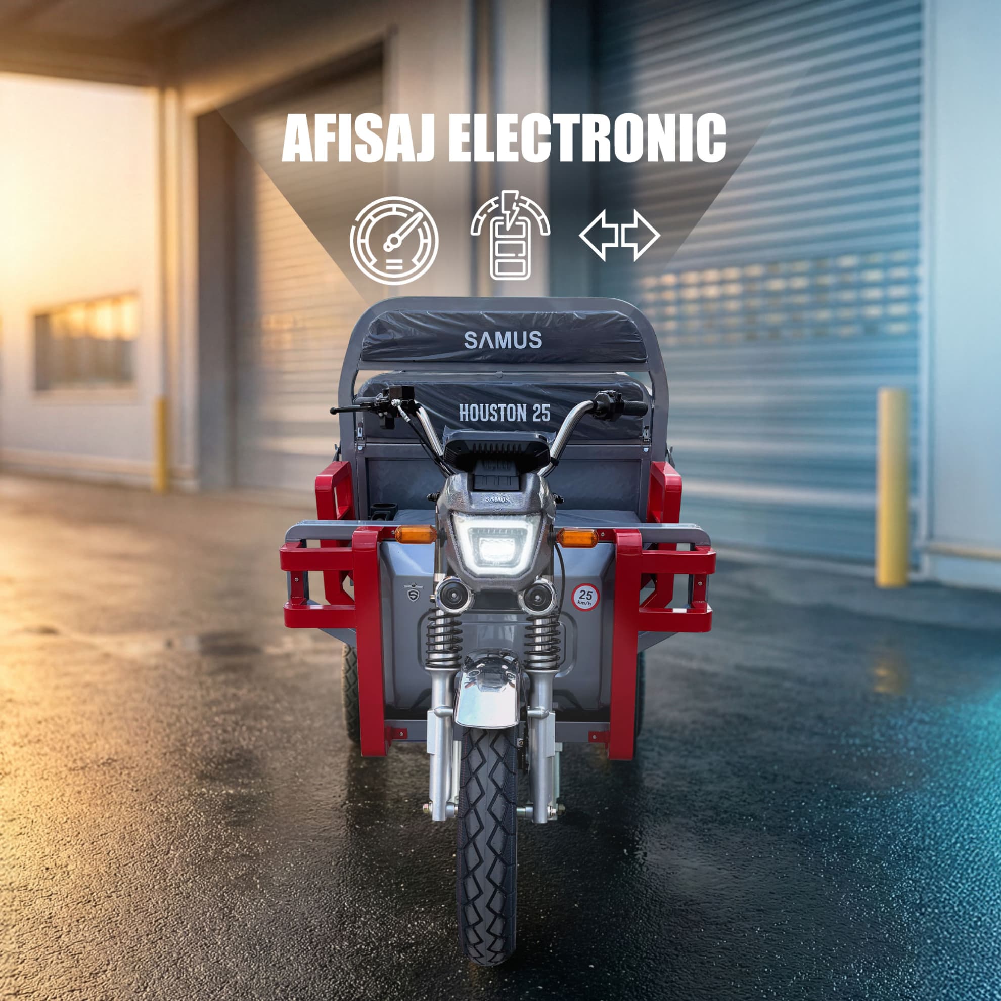 Afișaj electronic digital triciclu electric Samus Houston 25 Silver