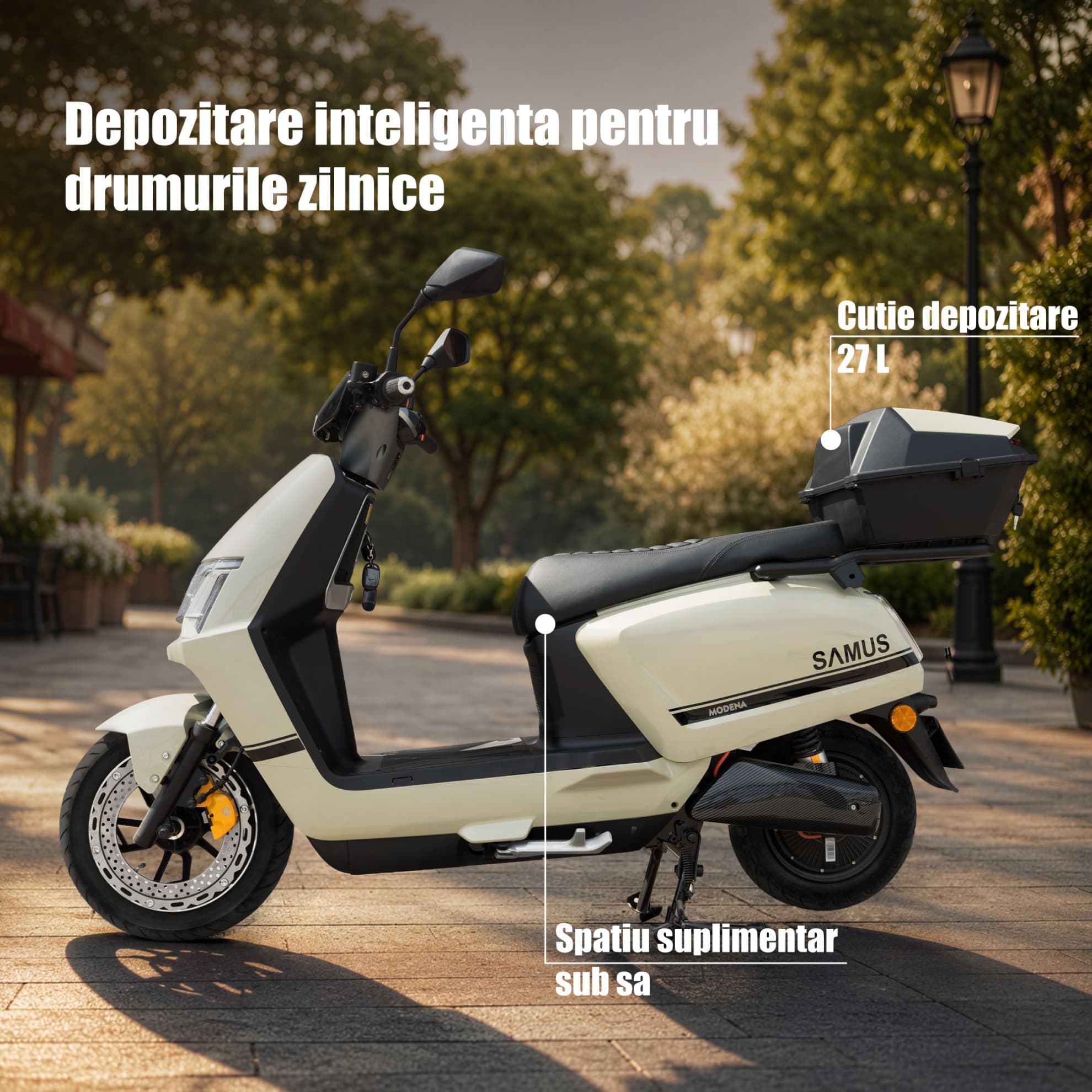 Spații depozitare scuter electric Samus Modena 45 Verde