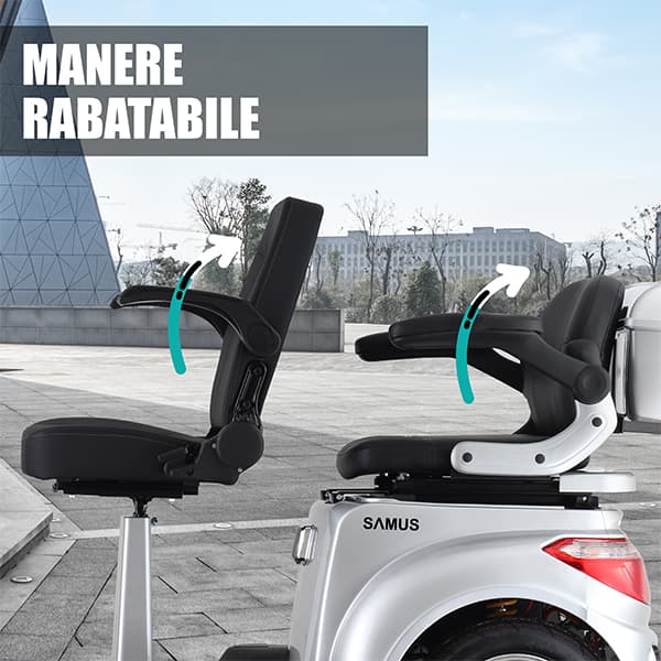 Mâner rabatabil pentru acces facil triciclu electric Samus Dallas Silver