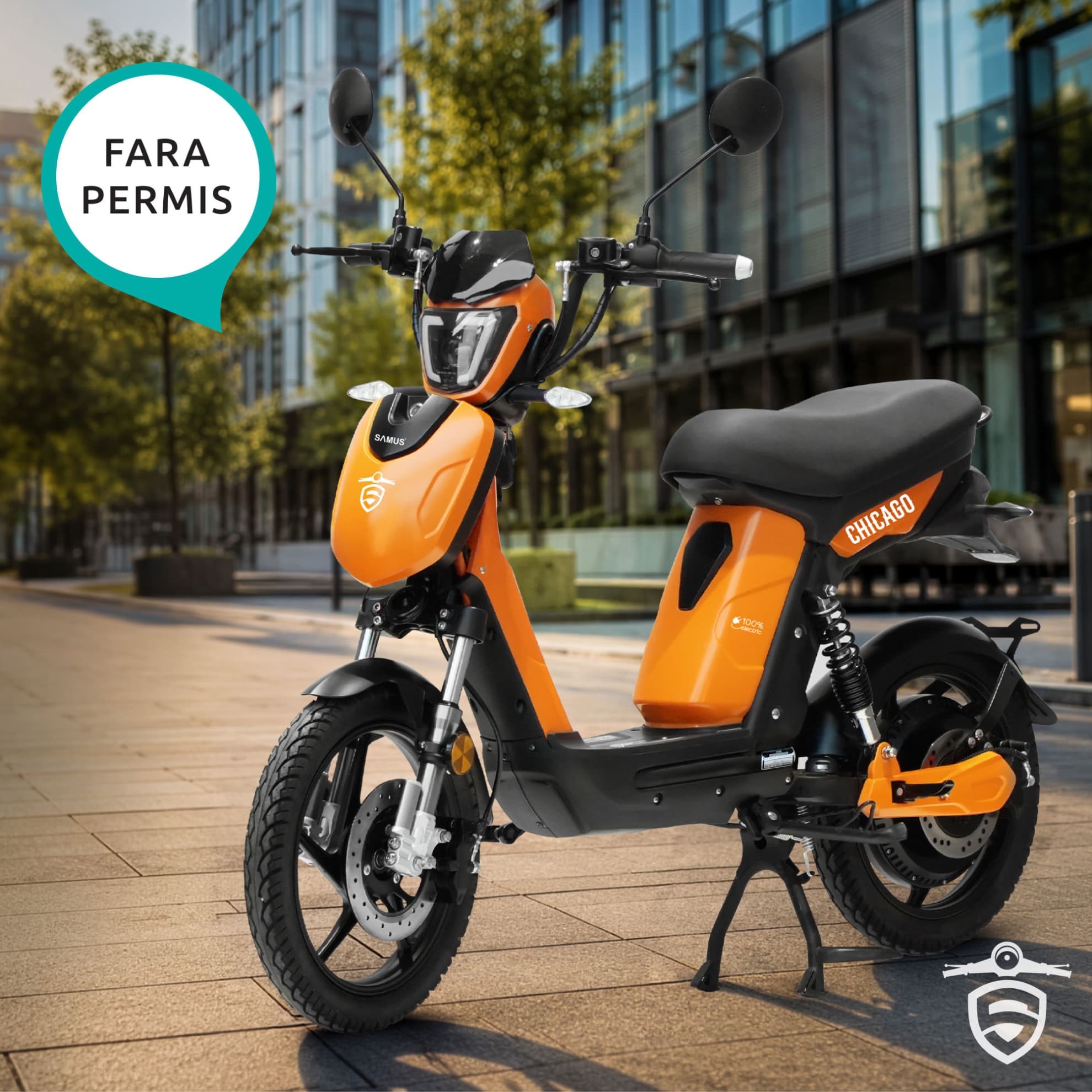 Scuter electric Samus Chicago portocaliu utilizare fără permis