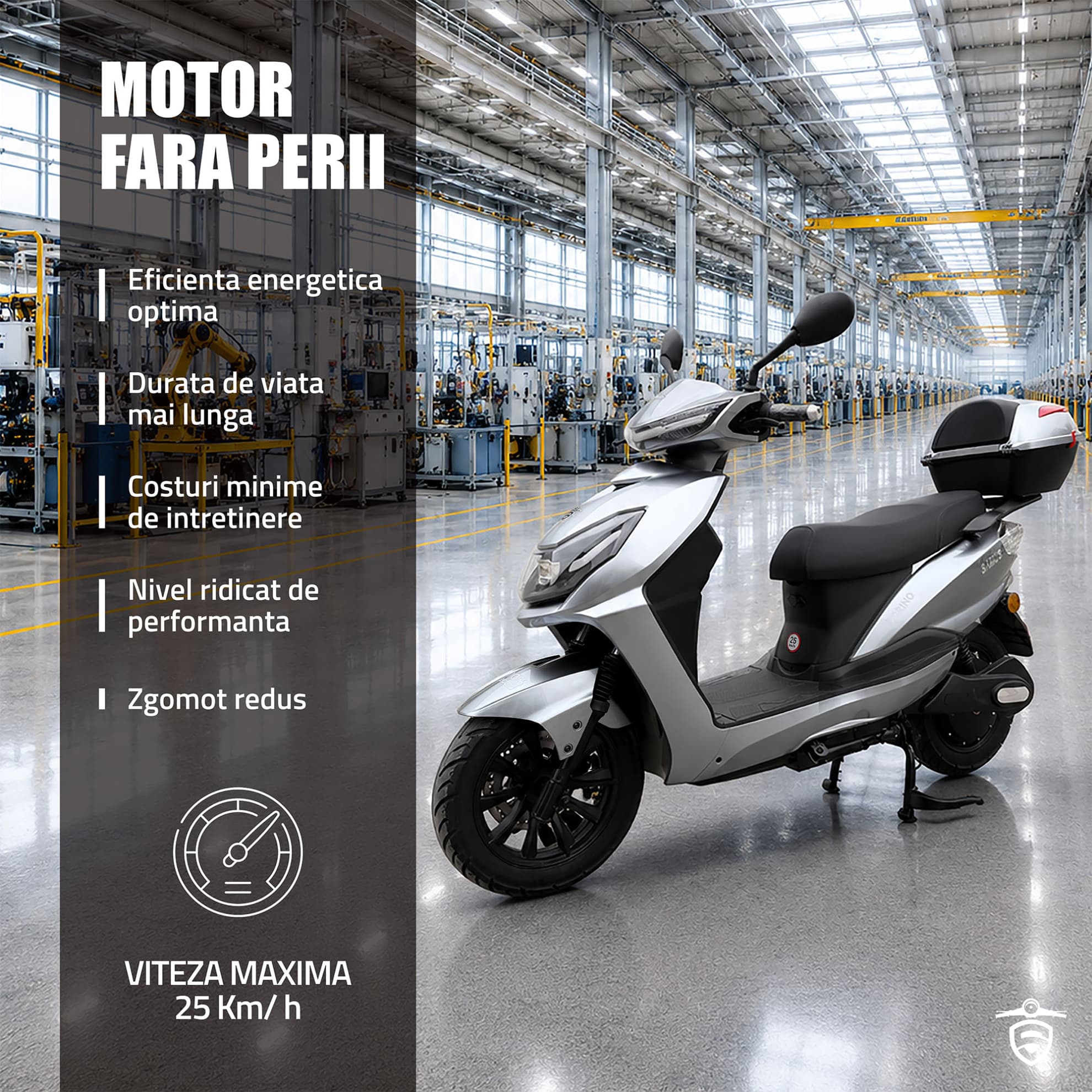 Detaliu motor electric fără perii scuter Samus Torino 25 Gri