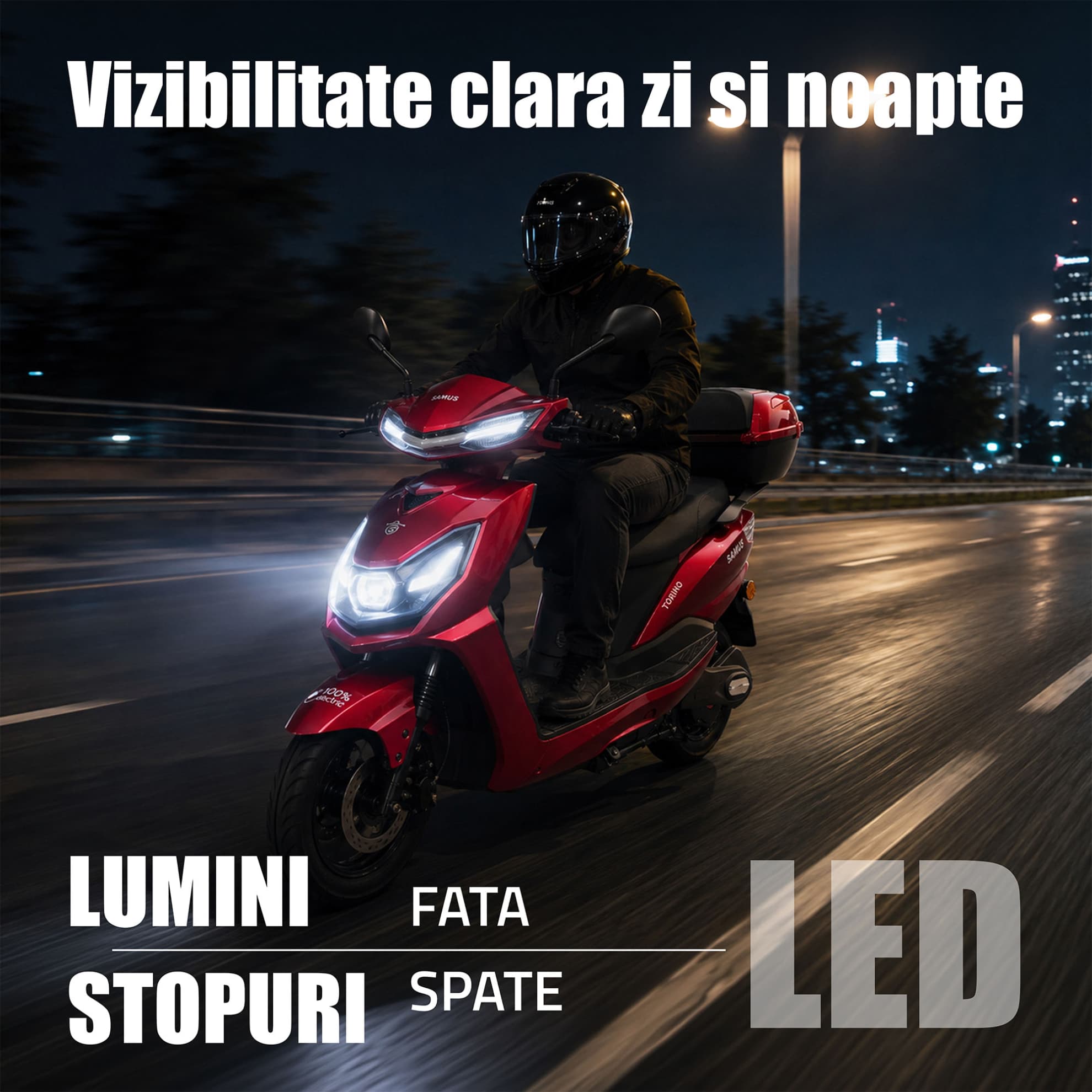 Sistem de iluminare LED scuter electric Samus Torino 25 Roșu