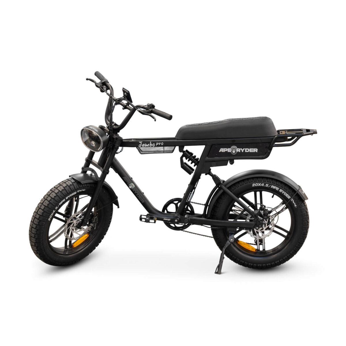 JAMBO-PRO-MATT-BLACK-2 Ape Ryder Jambo Pro,Ape Ryder Jambo Pro Special Edition,Ape Ryder Romania,Ape Ryder Jambo Pro pret,Specificatii Ape Ryder Jambo Pro,Fatbike Ape Ryder Jambo Pro,Bicicleta electrica frane hidraulice,Fatbike electric baterie 13Ah,Bicicleta electrica motor 250W high-torque,E-bike roti late 20x4.0,Bicicleta electrica Shimano 7 viteze