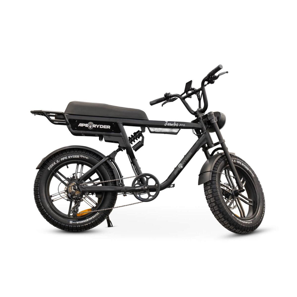 JAMBO-PRO-MATT-BLACK-6 Ape Ryder Jambo Pro,Ape Ryder Jambo Pro Special Edition,Ape Ryder Romania,Ape Ryder Jambo Pro pret,Specificatii Ape Ryder Jambo Pro,Fatbike Ape Ryder Jambo Pro,Bicicleta electrica frane hidraulice,Fatbike electric baterie 13Ah,Bicicleta electrica motor 250W high-torque,E-bike roti late 20x4.0,Bicicleta electrica Shimano 7 viteze