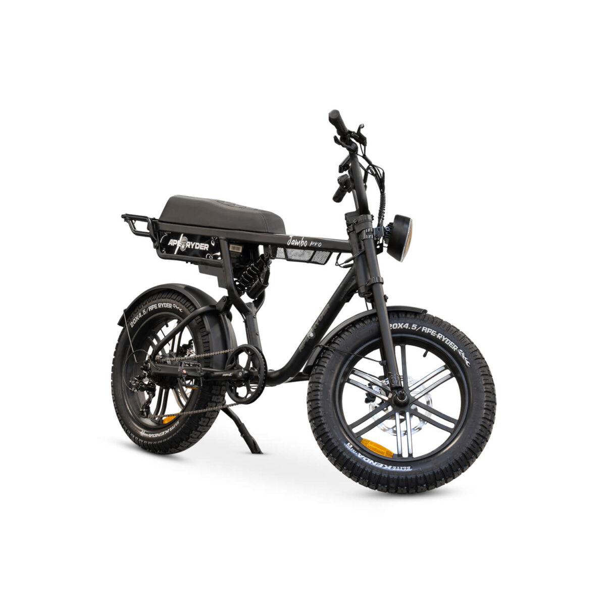 JAMBO-PRO-MATT-BLACK-7 Ape Ryder Jambo Pro,Ape Ryder Jambo Pro Special Edition,Ape Ryder Romania,Ape Ryder Jambo Pro pret,Specificatii Ape Ryder Jambo Pro,Fatbike Ape Ryder Jambo Pro,Bicicleta electrica frane hidraulice,Fatbike electric baterie 13Ah,Bicicleta electrica motor 250W high-torque,E-bike roti late 20x4.0,Bicicleta electrica Shimano 7 viteze