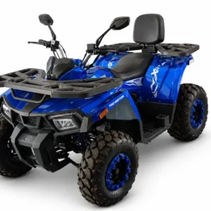 ATV SHARK 200 OFF-ROAD albastru cu motor de 180 cc, transmisie automată și pornire electrică – vedere din față