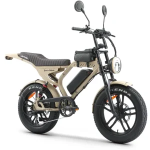 Bicicletă electrică APE RYDER MANDRIL ULTRA, motor 250W, baterie 48V/15Ah, autonomie până la 60 km, schimbător Shimano TX70 cu 7 viteze, roți de 20 inch și display LCD.