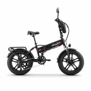 Bicicletă electrică SKY JET GTIII-PRO BLACK neagră, vedere laterală