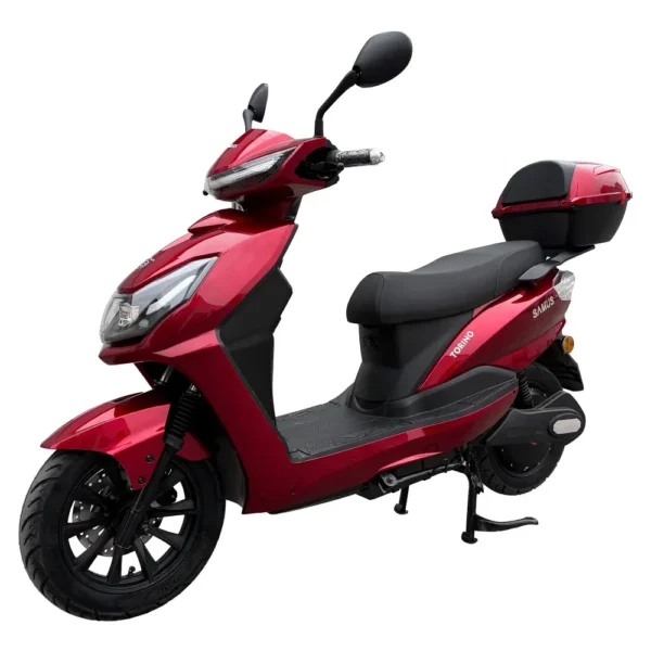 Scuter electric Samus Torino 2500W roșu, autonomie până la 100 km, vedere față-stânga