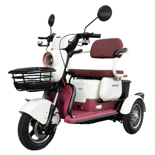 Triciclu electric Samus Kentucky bej-vișiniu design 3/4
