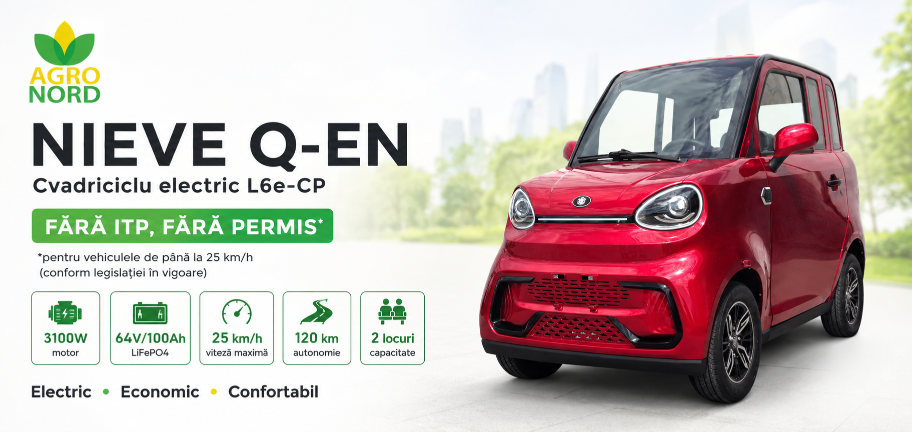 NIEVE Q-EN – mobilitate electrică, confortabilă și economică pentru deplasările zilnice.
