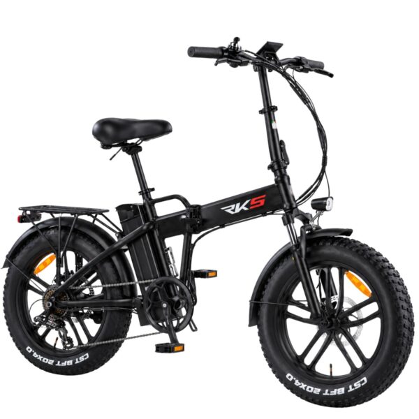 Bicicleta electrica RKS XS35 BLACK, motor 250W, baterie 36V/10Ah Li-ion, autonomie până la 35–40 km, viteza 25 km/h, adulti, roti 20", display LCD, negru