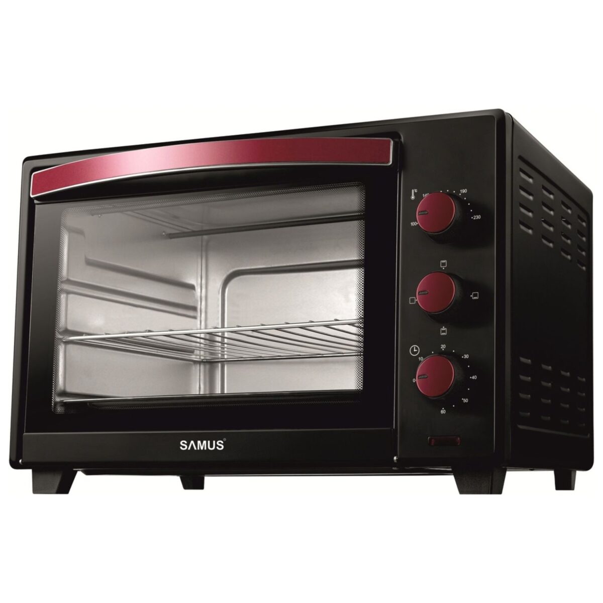 Cuptor electric Samus CS-35B2, Control temp. de la 100°C la 230°C, 35 litri, 1600 W, 3 programe, timer, Negru Cuptor electric Samus CS-35B2, Control temp. de la 100°C la 230°C, 35 litri, 1600 W, 3 programe, timer, Negru