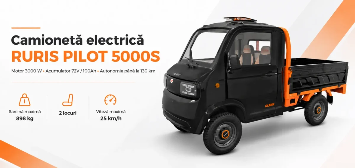 Camioneta, cvadriciclu electric, fara permis, RURIS PILOT5000S BLACK