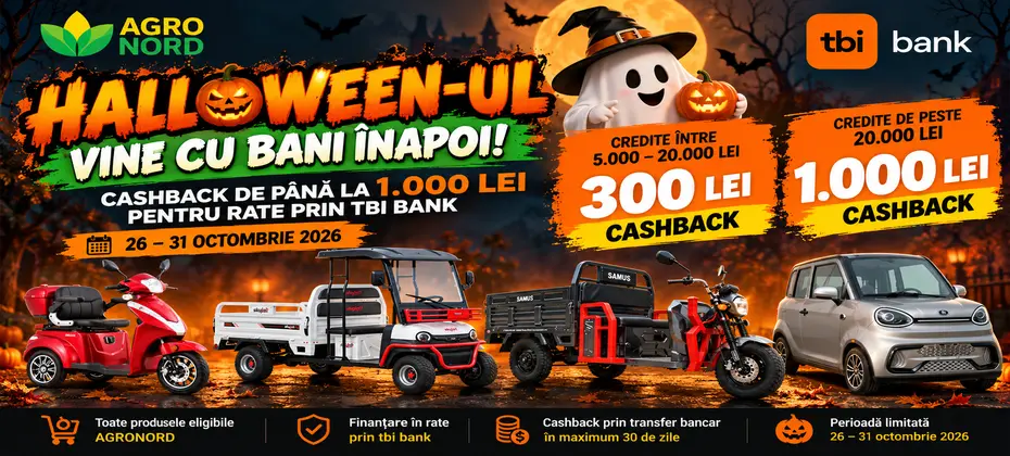 CASHBACK DE PÂNĂ LA 1.000 LEI PENTRU RATE PRIN TBI BANK