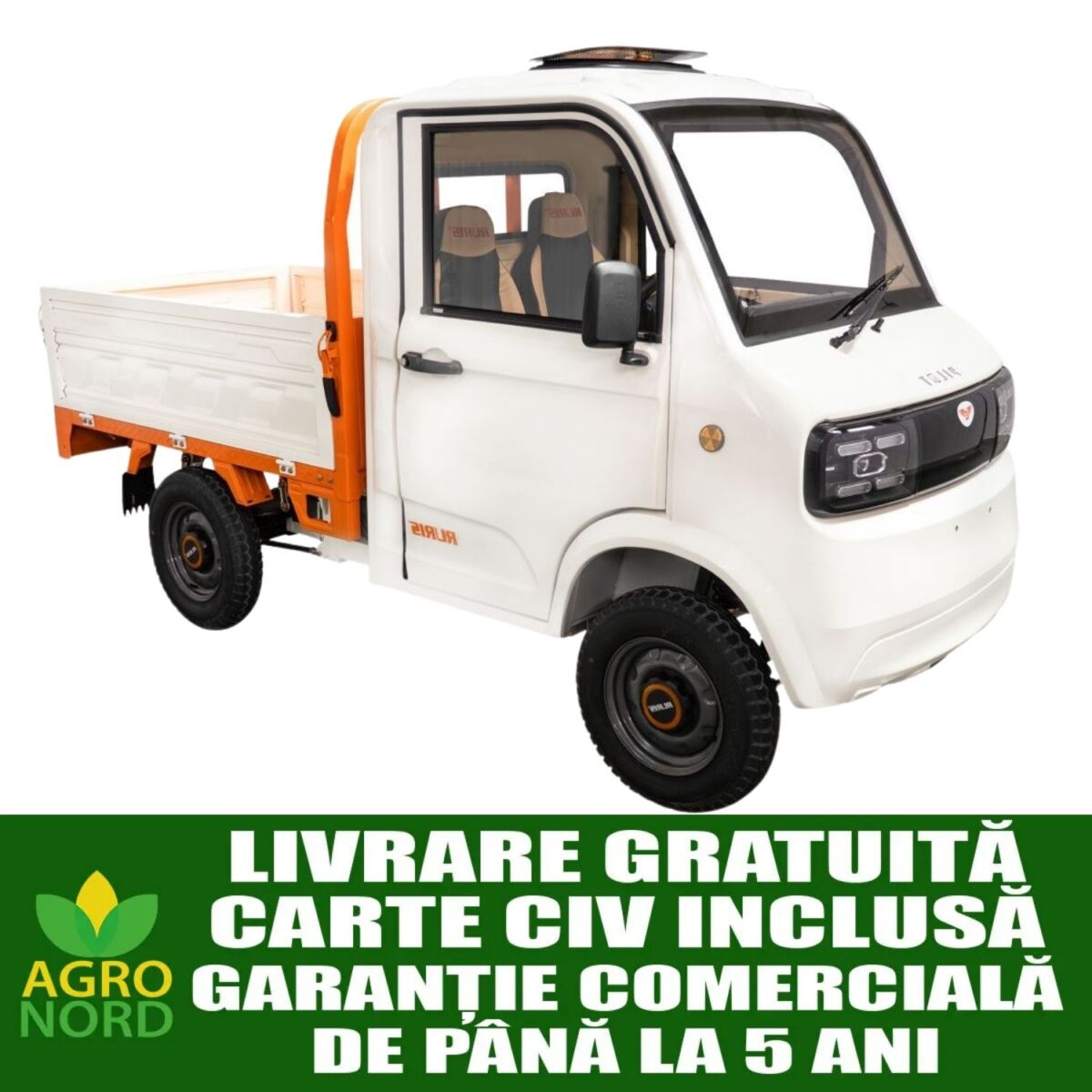 Camioneta, (cvadriciclu electric L6e), fara permis, RURIS PILOT5000S WHITE Camioneta, (cvadriciclu electric L6e), fara permis, RURIS PILOT5000S WHITE