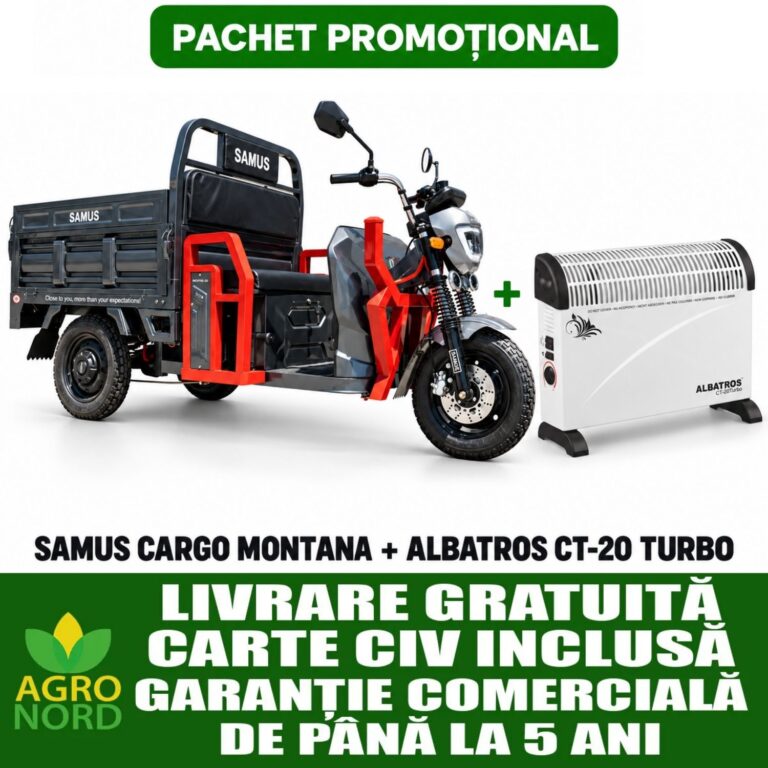 Pachet promoțional – Triciclu electric cargo SAMUS MONTANA 25 + Convector electric ALBATROS CT-20 TURBO